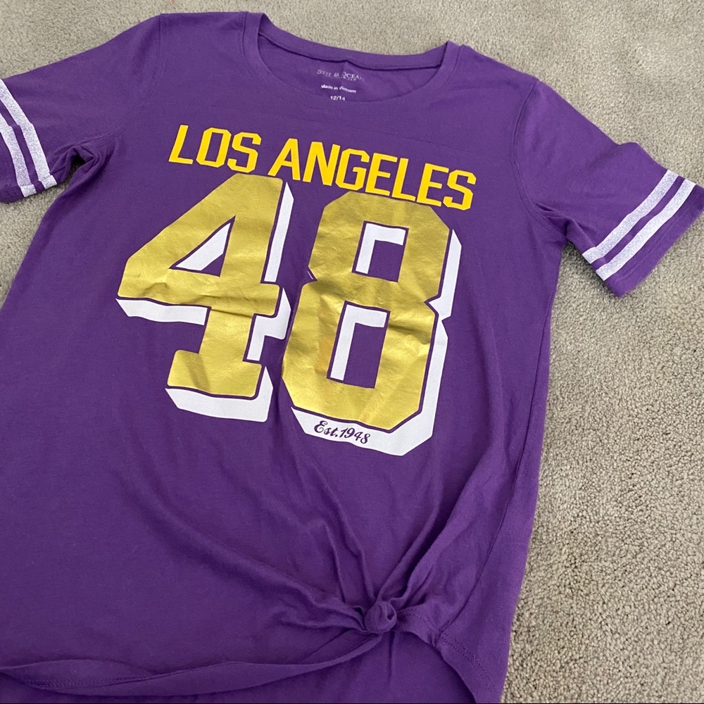 Youth Girls Lakers Tee Top - Picture 5 of 7